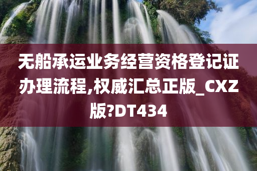 无船承运业务经营资格登记证办理流程,权威汇总正版_CXZ版?DT434