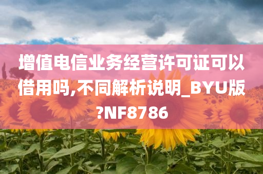 增值电信业务经营许可证可以借用吗,不同解析说明_BYU版?NF8786