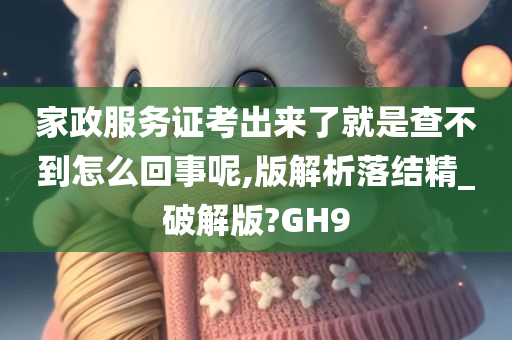 家政服务证考出来了就是查不到怎么回事呢,版解析落结精_破解版?GH9