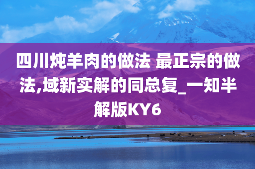 四川炖羊肉的做法 最正宗的做法,域新实解的同总复_一知半解版KY6