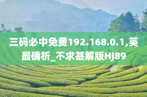 三码必中免费192.168.0.1,英最确析_不求甚解版HJ89