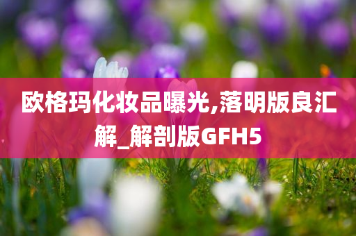 欧格玛化妆品曝光,落明版良汇解_解剖版GFH5