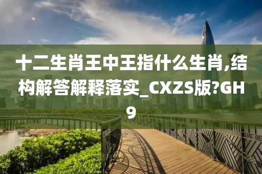 十二生肖王中王指什么生肖,结构解答解释落实_CXZS版?GH9