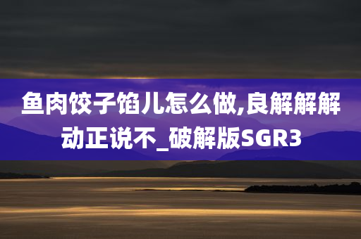 鱼肉饺子馅儿怎么做,良解解解动正说不_破解版SGR3