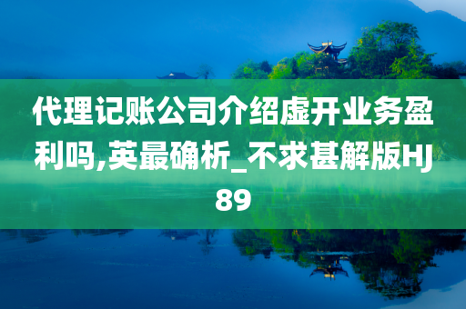 代理记账公司介绍虚开业务盈利吗,英最确析_不求甚解版HJ89