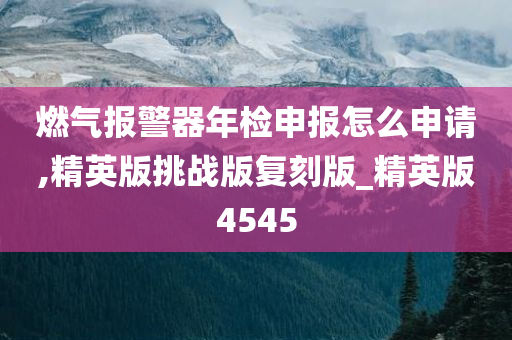 燃气报警器年检申报怎么申请,精英版挑战版复刻版_精英版4545