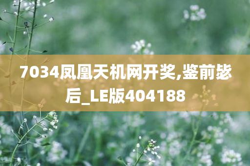 7034凤凰天机网开奖,鉴前毖后_LE版404188