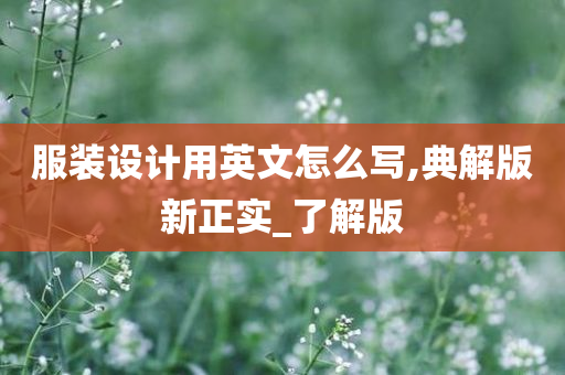 服装设计用英文怎么写,典解版新正实_了解版