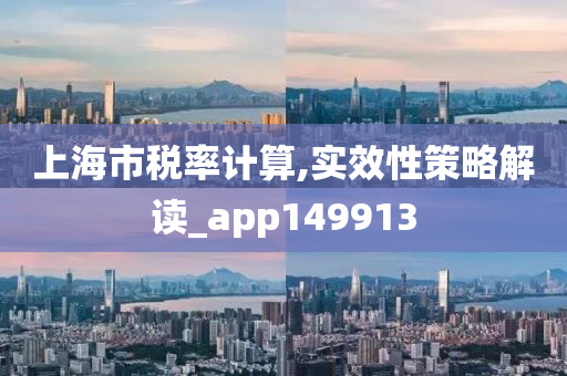 上海市税率计算,实效性策略解读_app149913