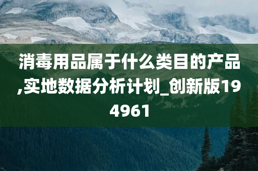 消毒用品属于什么类目的产品,实地数据分析计划_创新版194961