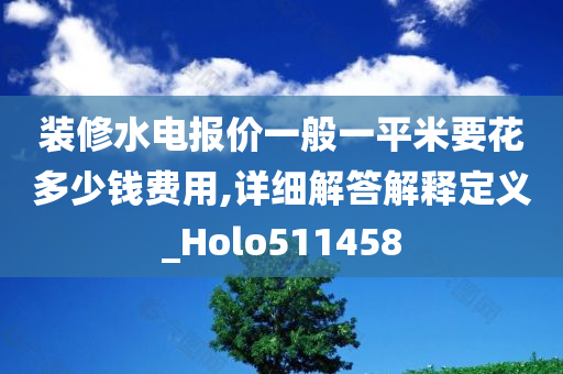 装修水电报价一般一平米要花多少钱费用,详细解答解释定义_Holo511458