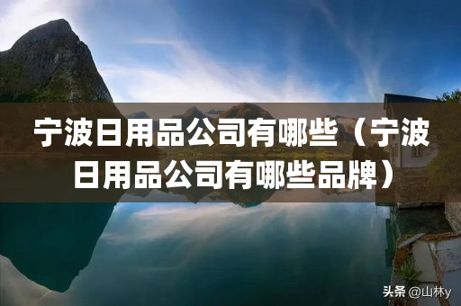 宁波日用品公司有哪些（宁波日用品公司有哪些品牌）