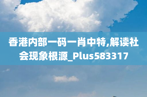 香港内部一码一肖中特,解读社会现象根源_Plus583317