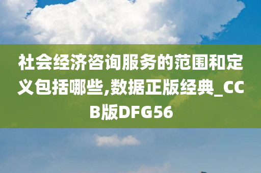 社会经济咨询服务的范围和定义包括哪些,数据正版经典_CCB版DFG56