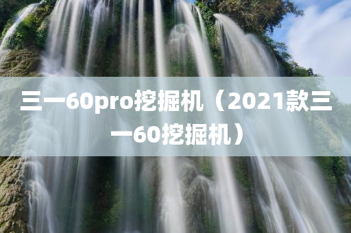 三一60pro挖掘机（2021款三一60挖掘机）