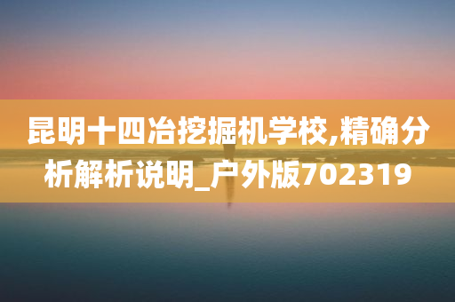 昆明十四冶挖掘机学校,精确分析解析说明_户外版702319