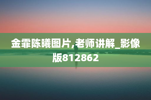 金霏陈曦图片,老师讲解_影像版812862