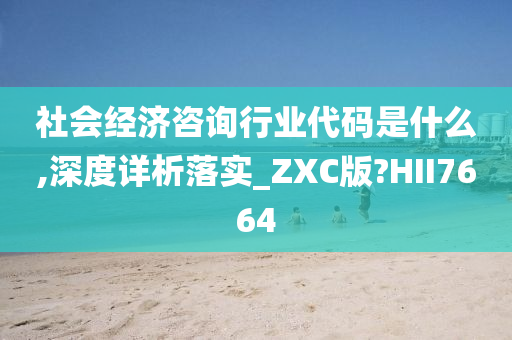 社会经济咨询行业代码是什么,深度详析落实_ZXC版?HII7664