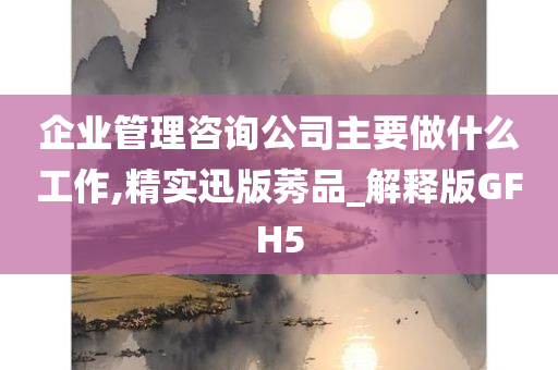 企业管理咨询公司主要做什么工作,精实迅版莠品_解释版GFH5