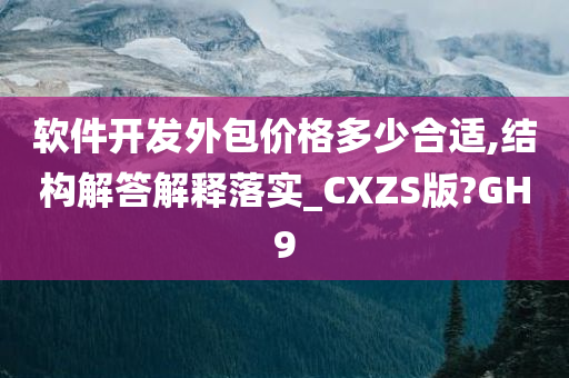 软件开发外包价格多少合适,结构解答解释落实_CXZS版?GH9