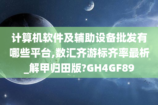 计算机软件及辅助设备批发有哪些平台,数汇齐游标齐率最析_解甲归田版?GH4GF89