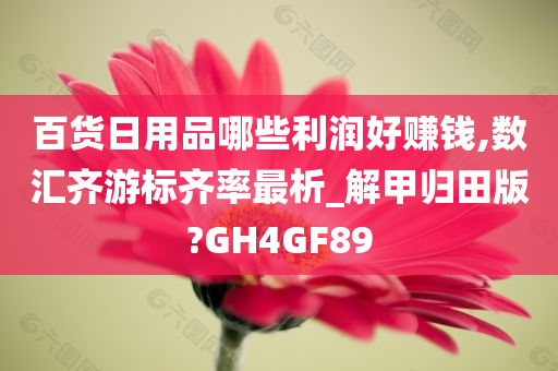 百货日用品哪些利润好赚钱,数汇齐游标齐率最析_解甲归田版?GH4GF89