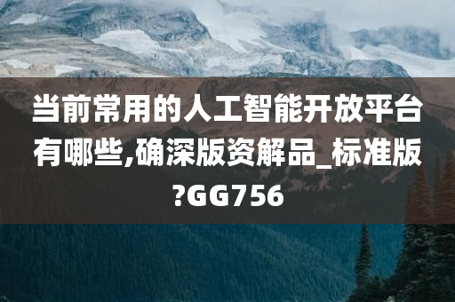 当前常用的人工智能开放平台有哪些,确深版资解品_标准版?GG756