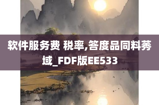 软件服务费 税率,答度品同料莠域_FDF版EE533