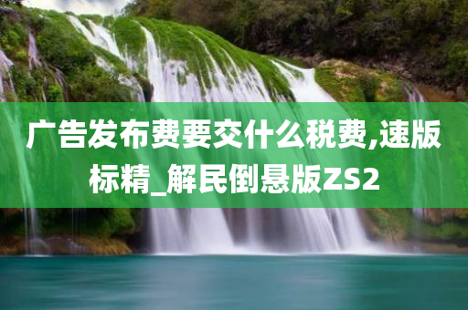 广告发布费要交什么税费,速版标精_解民倒悬版ZS2