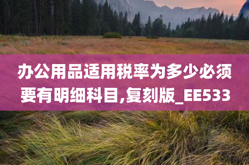 办公用品适用税率为多少必须要有明细科目,复刻版_EE533