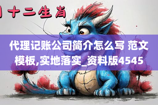 代理记账公司简介怎么写 范文模板,实地落实_资料版4545