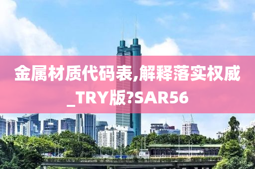 金属材质代码表,解释落实权威_TRY版?SAR56