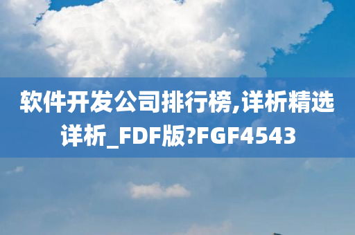 软件开发公司排行榜,详析精选详析_FDF版?FGF4543