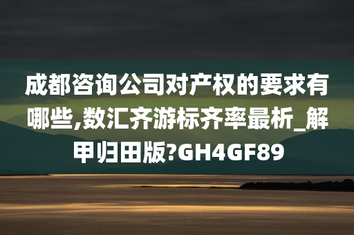 成都咨询公司对产权的要求有哪些,数汇齐游标齐率最析_解甲归田版?GH4GF89