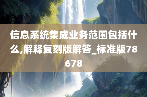 信息系统集成业务范围包括什么,解释复刻版解答_标准版78678