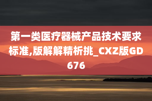 第一类医疗器械产品技术要求标准,版解解精析挑_CXZ版GD676