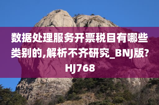 数据处理服务开票税目有哪些类别的,解析不齐研究_BNJ版?HJ768