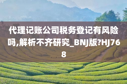 代理记账公司税务登记有风险吗,解析不齐研究_BNJ版?HJ768