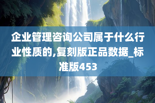 企业管理咨询公司属于什么行业性质的,复刻版正品数据_标准版453