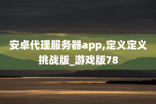 安卓代理服务器app,定义定义挑战版_游戏版78