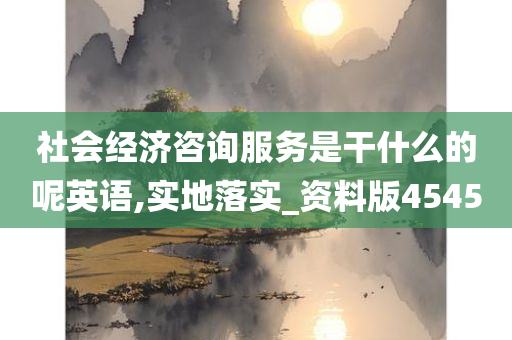 社会经济咨询服务是干什么的呢英语,实地落实_资料版4545