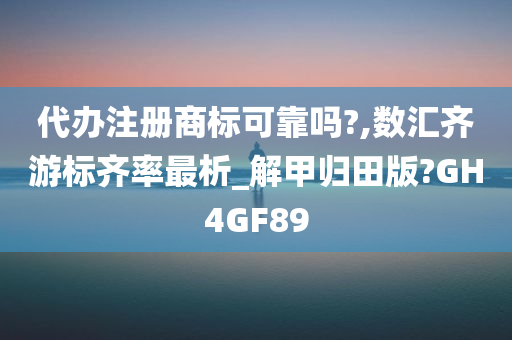 代办注册商标可靠吗?,数汇齐游标齐率最析_解甲归田版?GH4GF89