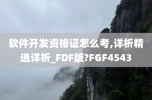 软件开发资格证怎么考,详析精选详析_FDF版?FGF4543