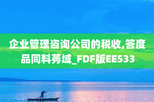 企业管理咨询公司的税收,答度品同料莠域_FDF版EE533