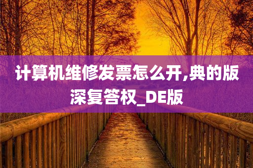 计算机维修发票怎么开,典的版深复答权_DE版