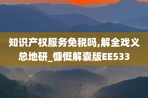 知识产权服务免税吗,解全戏义总地研_慷慨解囊版EE533