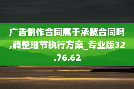 广告制作合同属于承揽合同吗,调整细节执行方案_专业版32.76.62